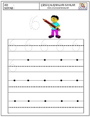 okul öncesi 1 sayısı çizgi çalışması